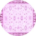 thumbnail image 1 of Ahgly Company Indoor Round Oriental Purple Traditional Area Rugs, 7' Round, 1 of 4