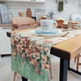thumbnail image 3 of Boho Table Runner, Pink Floral Teal Table Runner, Farmhouse Table Runners for Coffee Table Dining Room Table Bedroom Party Holiday 13 x 72 inches, 3 of 4