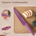 thumbnail image 3 of Astercook 6 Piece Color-Coded Kitchen Knife Set, Stainless Steel Chef Knives with 6 Anti-Rust Coating Blades and Blade Guards, Dishwasher Safe, 3 of 9