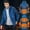 14Blue, variant on Trendy Heated Jacket for Men Hooded Solid Zipper Soft Shell Warm Coats Waterproof Winter Heated Hunting Outerwear