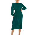 thumbnail image 1 of Vestido midi ajustado con cuello redondo, estilo sexy, traje diario informal para mujer Kuymtek Verde T L para Mujer, 1 of 9