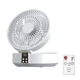 thumbnail image 1 of yeacher Wall-Mounted Remote Control Folding Fan with 3 Speed Settings, 4000mAh Rechargeable Battery, Warm Ambient Light, White, 1 of 6