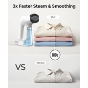 Vacuum Steamer for Clothes, 3500Pa Suction Clothes Steamer Handheld, 2-in-1 Steamer & Iron Garment Steamer, 3 Modes & 360° Leak-proof Technology Fabric Steamer for Wrinkle Removal (for 110-120V)