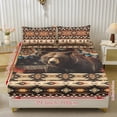 thumbnail image 2 of ZIATUBLES 3 Pcs Twin Size Sheet Set, Soft Comfort Bedding Sets with 1 Fitted Sheet and 2 Pillowcases, Cooling Cozy All-Season Bed Sheets, Aztec Bear Mandala American Flag Printed, 2 of 9