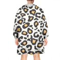 thumbnail image 2 of Black and Yellow Of Leopard Print Wearable Oversized Blanket,Wearable Blanket Hoodie for Adults,Cozy Hooded Blankets with Super Pockets,Super Warm Fuzzy Pullover for Women & Men, 2 of 6
