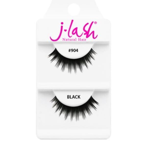 #904 Black , J Lash Daily Eyelashes, hair scalp beauty - Pack of 2 w/ Sleek 3-in-1 Comb/Brush