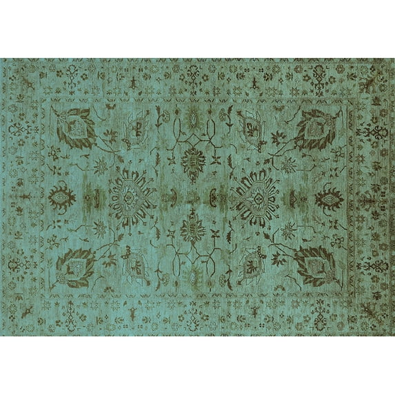 Ahgly Company Indoor Rectangle Oriental Light Blue Industrial Area Rugs, 3' x 5'