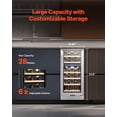 thumbnail image 2 of VEVOR Wine Cooler 28 Bottle Dual Zone Mini Wine Fridge with Glass Door Temp Control, 2 of 9