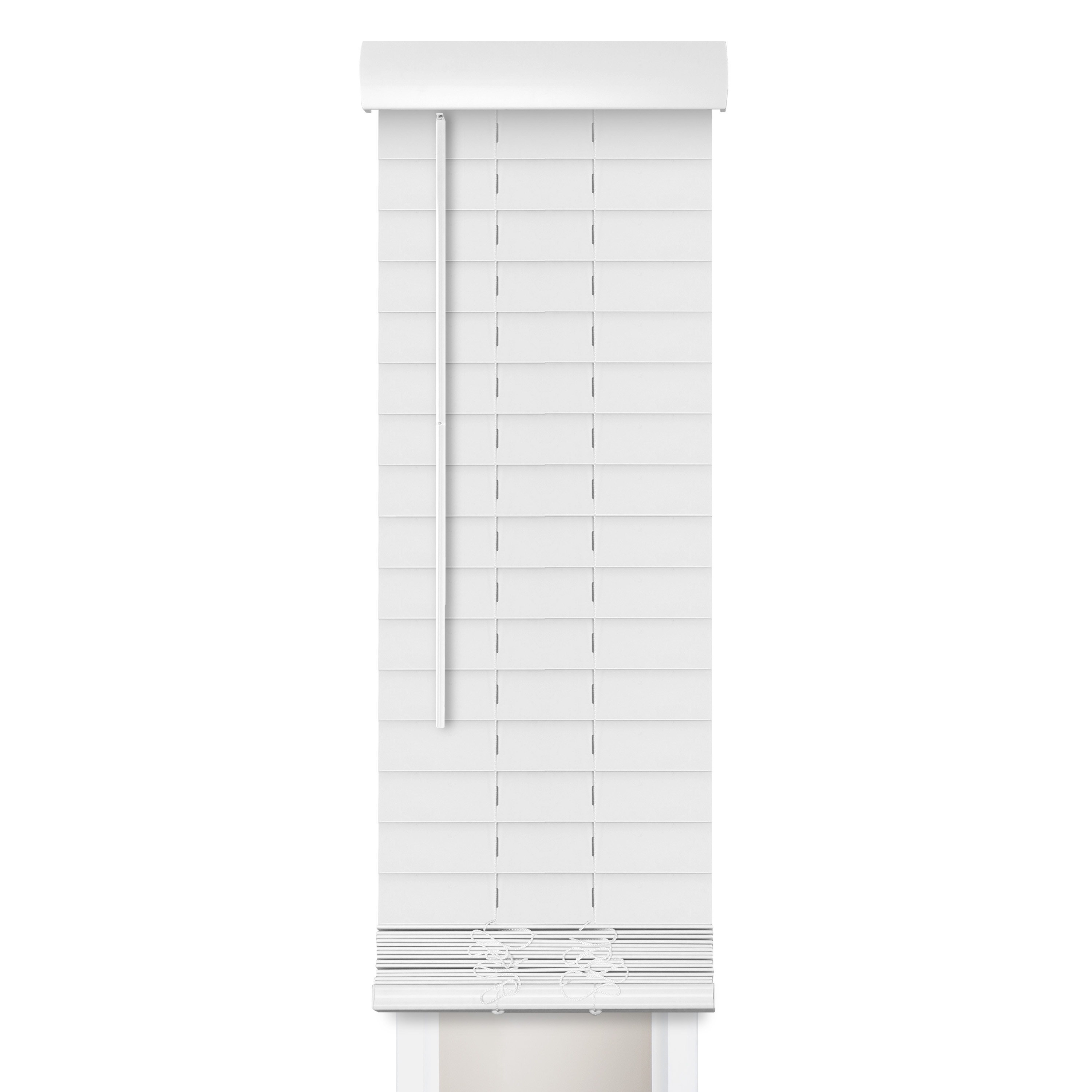 Regal Living Smooth White Cordless 2" Faux Wood Room Darkening Window Sidelight Blind - 9 in. x 72 in.