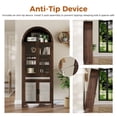 thumbnail image 7 of 78.5” H Tall Pantry Cabinet, Arched Cabinet, Kitchen Storage Cabinets - Glass Doors, Adjustable Shelves, Drawer & Anti-Tip Device, Wood Grain MDF Cupboard for Dining/Living Room (Brown), 7 of 7