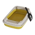 thumbnail image 1 of Caja de arena para gatos con parte superior abierta y lado alto, contenedor de arena para gatos, gato amarillo, 1 of 9