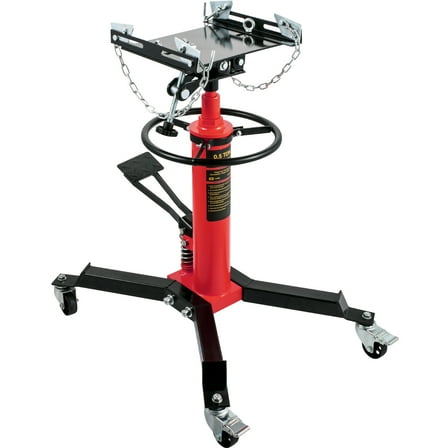 KFFKFF Hydraulic Telescopic Transmission Jack, 1/2 Ton Capacity, 2-Stage Floor Jack with Foot Pedal and Swivel Wheels, Garage Lift Hoist, Red