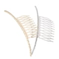 thumbnail image 1 of 2 peines laterales simples para el cabello, peine dulce, peine para el cabello, para mujeres, niñas, damas (dorado, plateado), 1 of 5