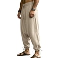 thumbnail image 5 of Daiosportswear Men's Medieval Renaissance Pants Viking Navigator Baggy Harem Pants Pirate Halloween Retro Costume Trousers Khaki XXL, 5 of 8
