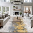 thumbnail image 3 of Abstract Area Rugs 5x7 ft Yellow Grey Graffiti Silhouette Art Modern Painting Washable Rug Non Slip Indoor Carpet Absorbent Floor Mat for Living Room Bedroom Dining Room, 3 of 9
