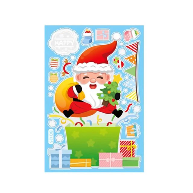 Pegatina decorativa de Navidad, muñeco de nieve, alce, fiesta, ventana estática, hogar, cocina, oficina, decoración para refrigerador, pegatina de vidrio para pared