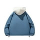 thumbnail image 3 of Kalauyu Men's Winter Hooded Fake Two-piece Spliced Cotton Coat Retro Thickened Warm Windproof Parkas Jacket, 3 of 3