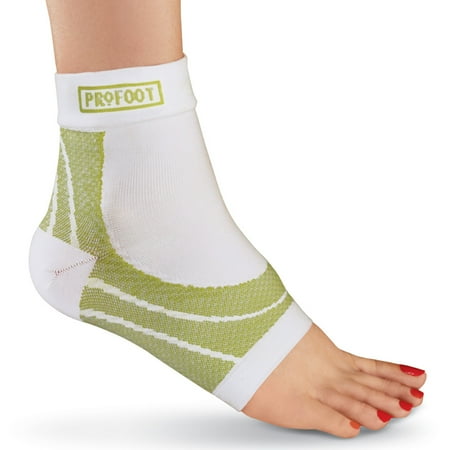 Collections Etc Profoot Compression Support Foot Sleeve - Helps Reduce Inflammation and Enhance Circulation, Works for Planter Fasciitis and Foot Pain, White, Large/X-Large