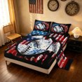 thumbnail image 2 of meiyoeat Vintage Grunge Baseball Bed Sheets for Boys, American Flag Splash Drip Full Size Sheets, 4pcs, 1 Flat Sheet, 1 Fitted Sheet and 2 Pillowcases, 2 of 5