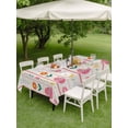 thumbnail image 3 of Outdoor Tablecloth with Umbrella Hole and Zipper, Spring Easter Rectangle Table Cloth 60x84 Inch Waterproof Tablecloth, Pink Yellow Vintage Eggs Floral Botanical Picnic Table Cover for Patio Camping, 3 of 7