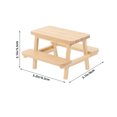 thumbnail image 3 of DECORNIJIA 2Pcs Mini Picnic Table Model Wood Khaki for Photography, 3 of 8