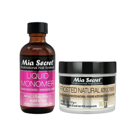 Mia Secret - Liquid Monomer & Frosted Natural Acrylic Powder (2 oz. each) - Combo