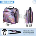 thumbnail image 3 of Zipper Binder with Shoulder Strap 2 inch 3 Ring Waterproof File Folder Organizer Bag 500 Sheet Digital Art Of Peony, 3 of 8