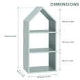 thumbnail image 2 of 3th Floor Corner Bookshelf 35.4inch tall N-shaped bookcase Open Etagere Bookcase Freestanding Wood Grain Bookcase Streamlined Bookcase Industrial Storage Bookcase Suitable for living room, home, 2 of 6