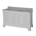 thumbnail image 5 of Katherine 72" Double Bathroom Vanity with White Cabinet and Carrara Marble Top, 5 of 6