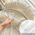 thumbnail image 4 of King Size Fitted Sheet Set - Farmhouse Stripe 3 Piece Bedding Sets 16" Deep Pocket Fitted Sheet with 2 Pillowcases, Boho Country Vintage Yellow Striped Brushed Microfiber Hotel Luxury Bed Sheets, 4 of 9