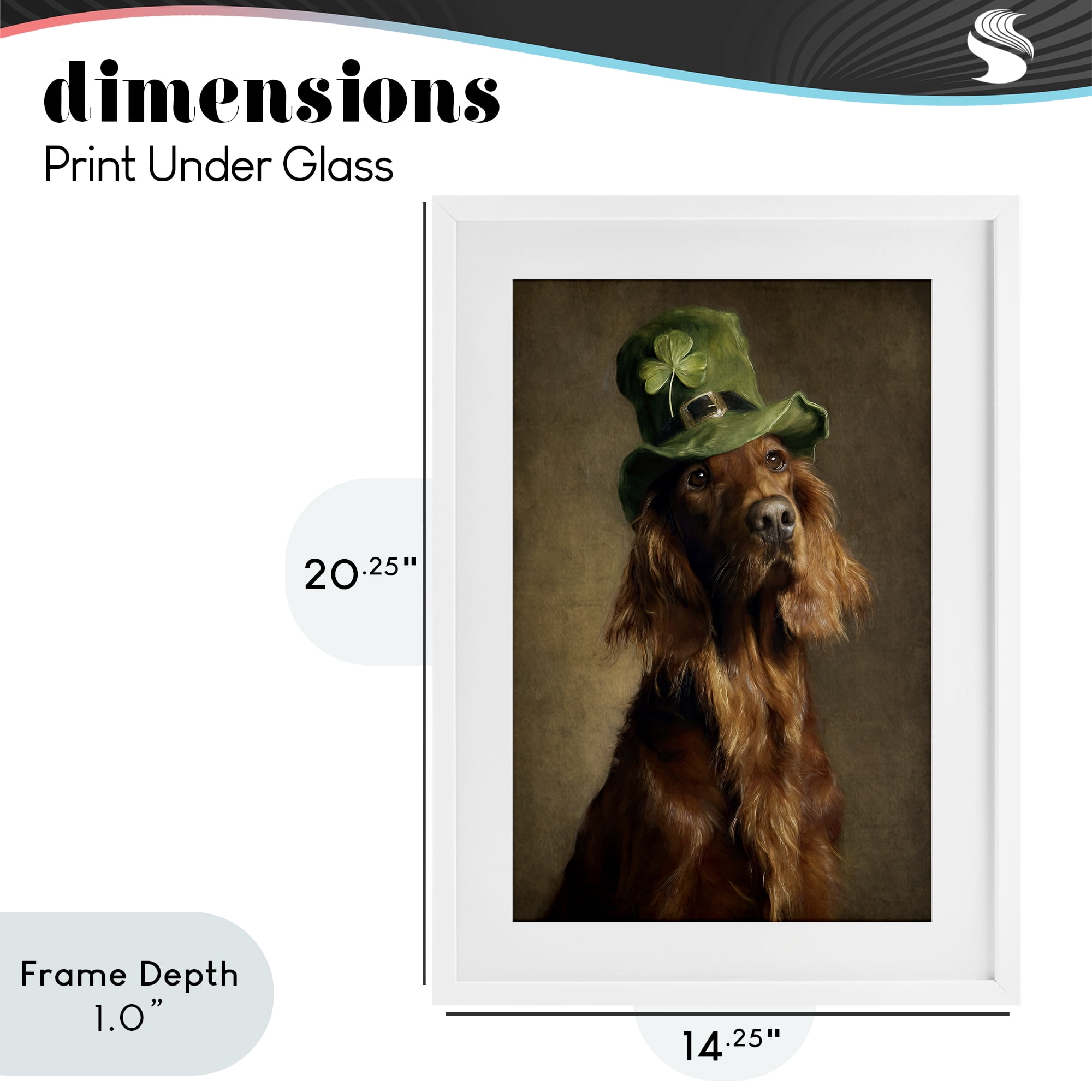 Stupell Industries The Irish Setter Portrait White Framed Print Under Glass, design by Tina LeCour