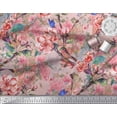 thumbnail image 2 of Soimoi Tissu Viscose Georgette Rose Insecte, Pêche & Imprimés Floraux Roses au Mètre 42 Pouces de Large, 2 of 3