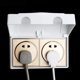 thumbnail image 2 of 8686mm Doble toma de corriente eléctrica Tapa de seguridad para toma de corriente Doble protector de toma de corriente Caja de seguridad para bebés y niños, 2 of 5