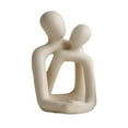 thumbnail image 2 of Opvise Romantic Wood Love Sculpture Resin Ornament Multifunctional Phone Holder Creative Candle Stand for Wedding Party Dinning Table Centerpieces Decoration Valentine's Day White, 2 of 8