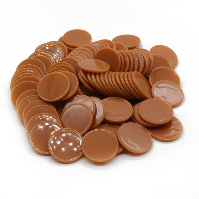 Hakitaroom Juego De 100 Fichas De Juego De Fichas De Póquer De Plástico Opaco Con Caja De Almacenamiento (Chocolate 1,58 Pulgadas)