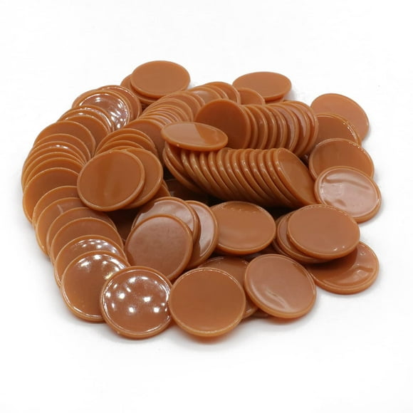 Hakitaroom Juego De 100 Fichas De Juego De Fichas De Póquer De Plástico Opaco Con Caja De Almacenamiento (Chocolate 1,58 Pulgadas)