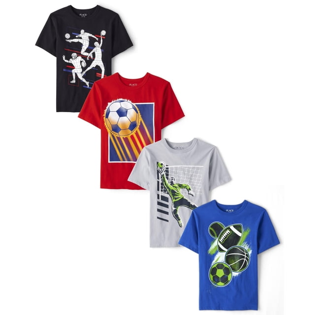 Camiseta The Children's Place de manga corta, paquete de 4, para niños de 7 a 8 años