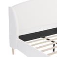 thumbnail image 5 of GDF Studio Retro Boucle Upholstered Queen Bed, Platform Bed with Wingback Headboard, White, 5 of 8