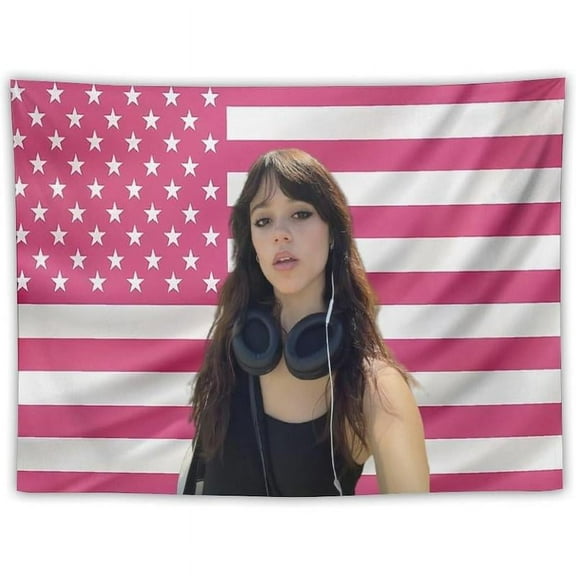 Jenna American Star Tapestry Ortega Flag Tapestry Suitable for College Dormitory Cave Bedroom Living Room Office Party Decoration Fans Gift,