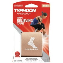 Mueller Typhoon Kinesiology Therapeutic Tape, Beige, 20 Precut I-Strips,