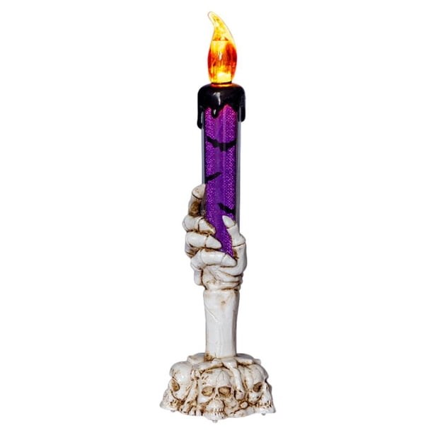 Lámpara de candelabro LED Halloween Horror Props Decoración de fiesta de Halloween (púrpura)