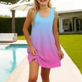 thumbnail image 5 of LTTVQM Spring Dresses for Toddlers Girls Size 5-6 Sleeveless Gradient Sundresses Vacation Round Neck Tank Dress Holiday Cover Up Dresses with Pockets Light Blue 5-6, 5 of 7