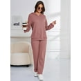 thumbnail image 2 of ebukurty Women's Pajama Sets 2 Piece Long Sleeve Hoodie with Pocket Jogger Sets, Sizes S-XL, 2 of 7