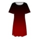 thumbnail image 4 of Gibobby Pijamas Mujer Verano Sexy Pijamas Camisón de manga corta con estampado degradado para mujer, camisón con cuello redondo, cómodo vestido de camisón(Vino,CH), 4 of 5