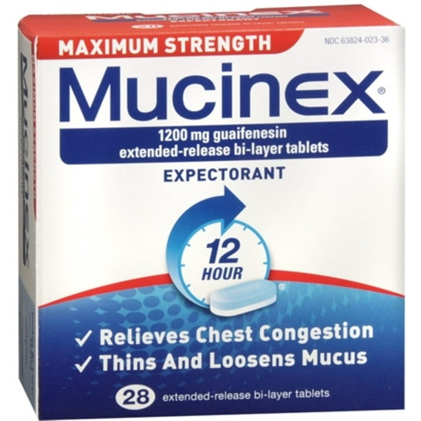 Mucinex Expectorant Extended Release Tablets Maximum Strength 28 Tablets Pack Of 3 Walmart