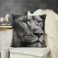 thumbnail image 2 of PIKWEEK  Savannah Pillow Sham, Huge Lion Head with Fure Mane Against Dark Background Monochromic, Decorative Standard Size Printed Pillowcase,18*18inch, 2 of 5