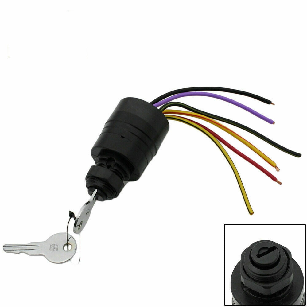 Outboard Ignition Key Switch For Mercury 87-88107A5 with 2 Keys 6 Wire Connector