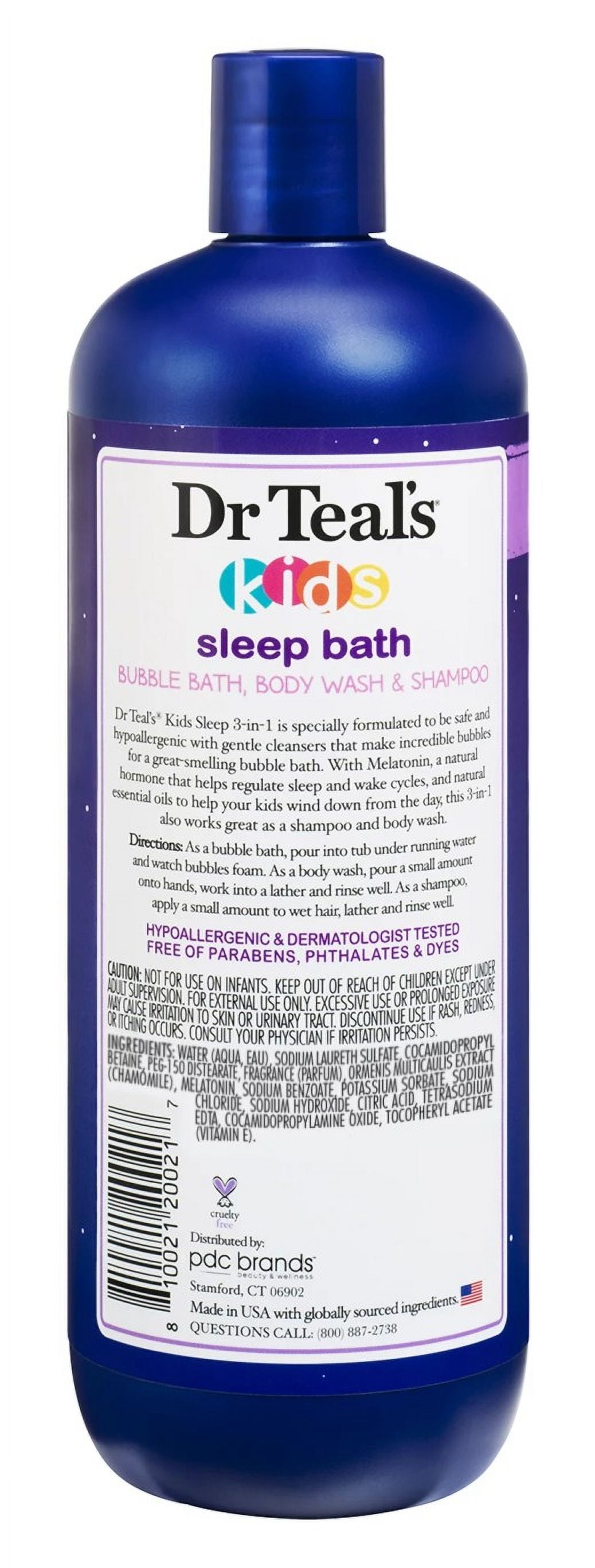Dr Teals Kids 3-In-1 Shampoo / Bath / Body Wash Sleep Bath 20oz (Pack of 3)