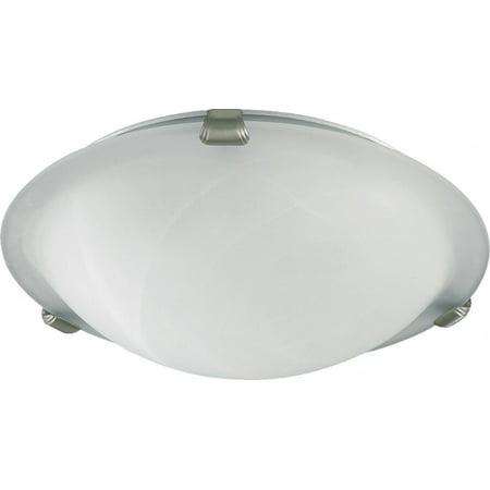

2 Light Flush Mount in Bailey Street Home Home Collection Style 12 inches Wide By 3.75 inches High-Satin Nickel Finish-White Glass Color Bailey Street