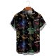 thumbnail image 3 of Camisa hawaiana étnica vintage con estampado 3D para hombre, camisas hawaianas con gráfico de grulla, planta y cohete, blusas de verano con botones sueltos y solapa, 3 of 5